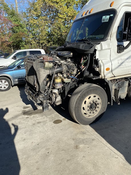 Opening Front Part of a Truck for Maintenance - Truck Repair near Turnpike Exit 4